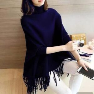 Women’s Fleece Plain Poncho Cape Shawl