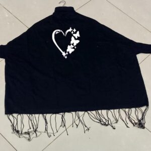 Women’s Fleece Printed Poncho Cape Shawl