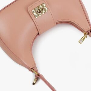 Girl’s PU Leather Plain Shoulder Bag Moon shape bag