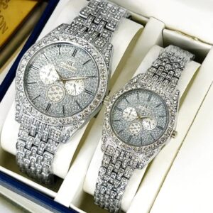 Stainless Steel Diamond Stone Couple Watches