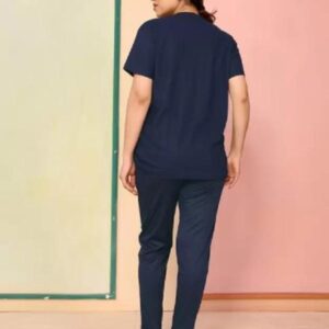 Stylish Printed Tracksuit Set – 2 Pcs Blue Micro Interlock