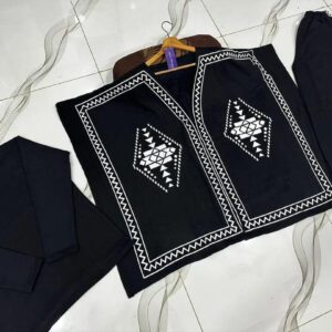 3 Pcs Women’s Stitched Fleece Printed Tracksuit