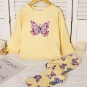 2 Pcs Girl’s New Doll Brand Printed Shirt And Trouser