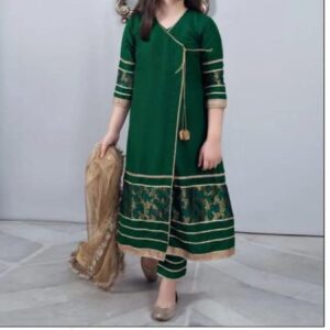 3 Pcs Girl’s Dhanak Embroidered Unstitched Suit