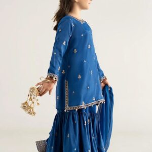 3 Pcs Girl’s Dhanak Embroidered Unstitched Suit