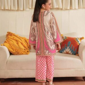 2 Pcs Girl’s Lawn Printed Shirt And Trouser Suit