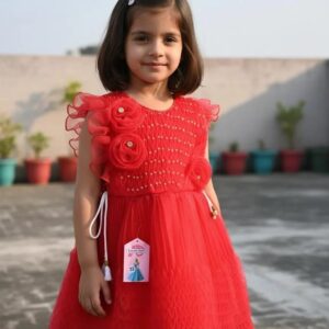Stylish Collection Fancy 2 Pcs Girl Frock Wedding Party Wear