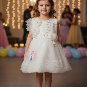 Stylish Collection Fancy 2 Pcs Girl Frock Wedding Party Wear