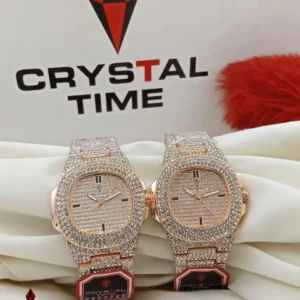 1 Pcs Stainless Steel Diamond Stone Watch (100% Original With Butterfly Lock)