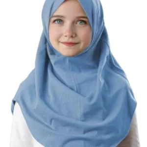 Al Amira Hijab Girls Maxi-Plain Jersey Cotton BIDOON ESSMA – Sky Blue Age 2-10