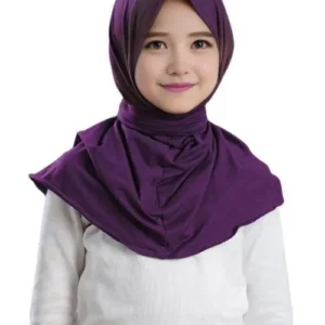 Snap Hijab Girls-Plain Jersey Cotton – Purple