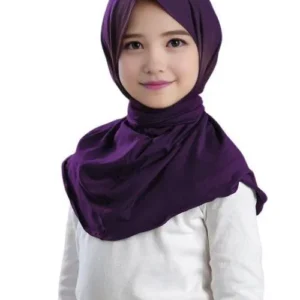 Snap Hijab Girls-Plain Jersey Cotton – Purple