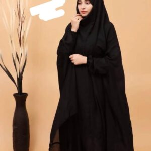 Black Plain Lawn Khimar – 1 Pc Elegant Wrap