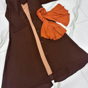 Classic Georgette Full Abaya for Women with Collar – 1 Pc