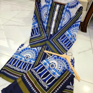 Stylish Women’s Stitched Shirt And Trouser Set – 2 Pcs Multicolor Digital Print in Swiss Lawn