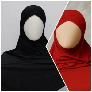 Pack Of Two Cotton Jersey Plain Ready To Wear Hijab Headscarf