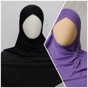 Pack Of Two Cotton Jersey Plain Ready To Wear Hijab Headscarf