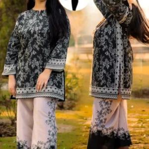 2 Pcs Women’s Stitched Shamoz Silk Printed Co-Ord Set
