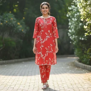 Chic Printed Women’s Stitched Suit – 2 Pcs in Crystal Wool