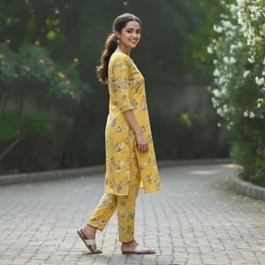 Stylish Women’s Stitched Printed Shirt And Trouser in Crystal Wool – 2 Pcs Set