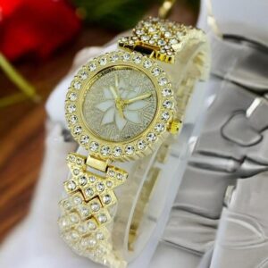 Women’s Golden Beads Chain Strap Watch
