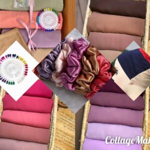 Multicolor Chiffon Georgette Hijab Set – 3 Pcs, Plain Design