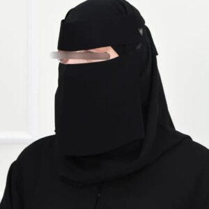 1 Pc Chiffon Plain Niqab With Hanging Charm