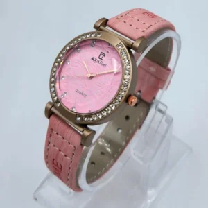 Women’s Elegant Pink & Crystal Quartz Watch for Women – AQUATIME