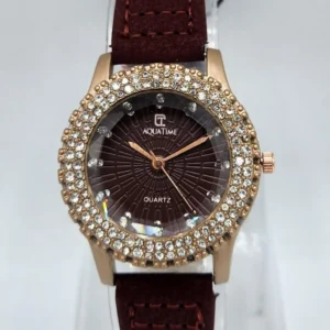 AQUATIME Ladies’ Quartz Watch (Brown/Rose Gold)