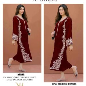 2 Pcs Women’s Unstitched Embroidered Suit