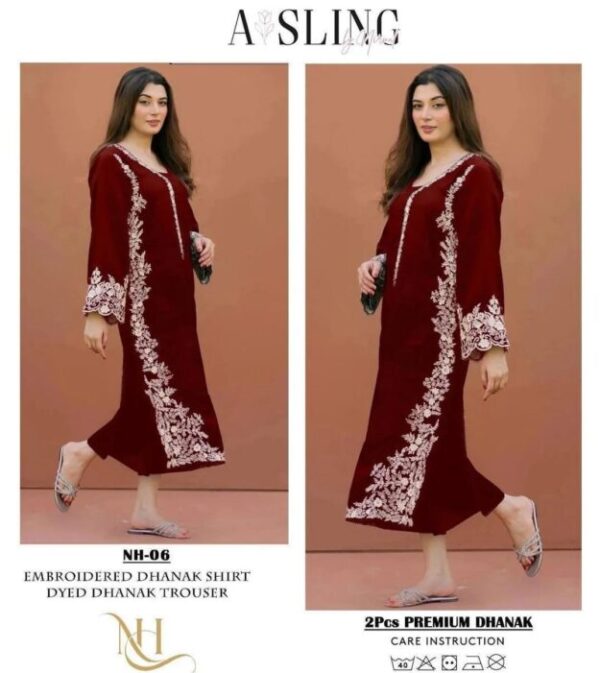 2 Pcs Women's Unstitched Embroidered Suit