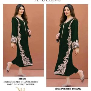 2 Pcs Women’s Unstitched Embroidered Suit