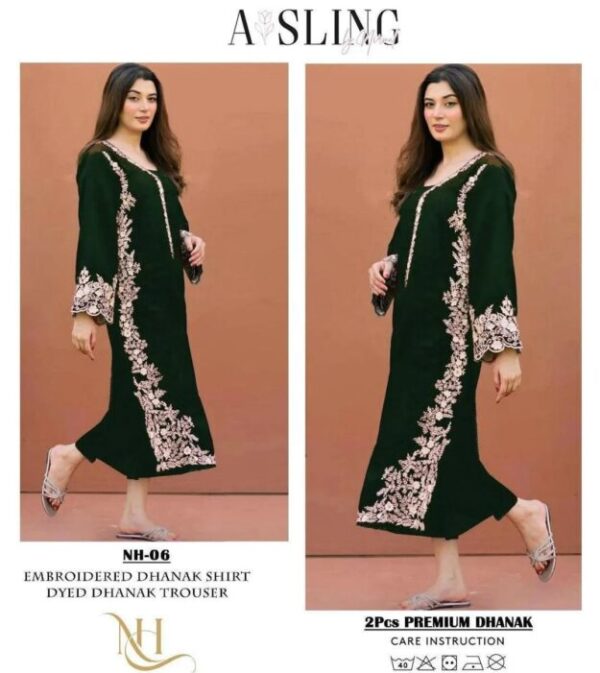 2 Pcs Women's Unstitched Embroidered Suit