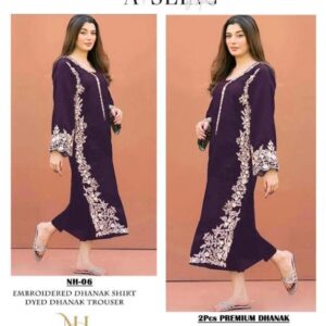 2 Pcs Women’s Unstitched Embroidered Suit