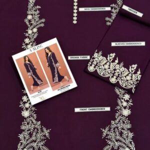 2 Pcs Women’s Unstitched Embroidered Suit