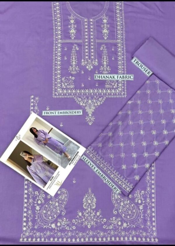 2 Pcs Women's Unstitched Embroidered Suit