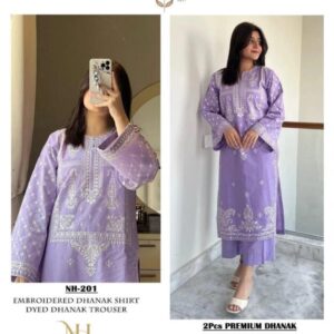 2 Pcs Women’s Unstitched Embroidered Suit