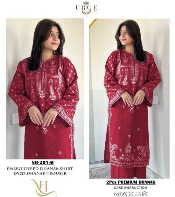 2 Pcs Women's Unstitched Embroidered Suit