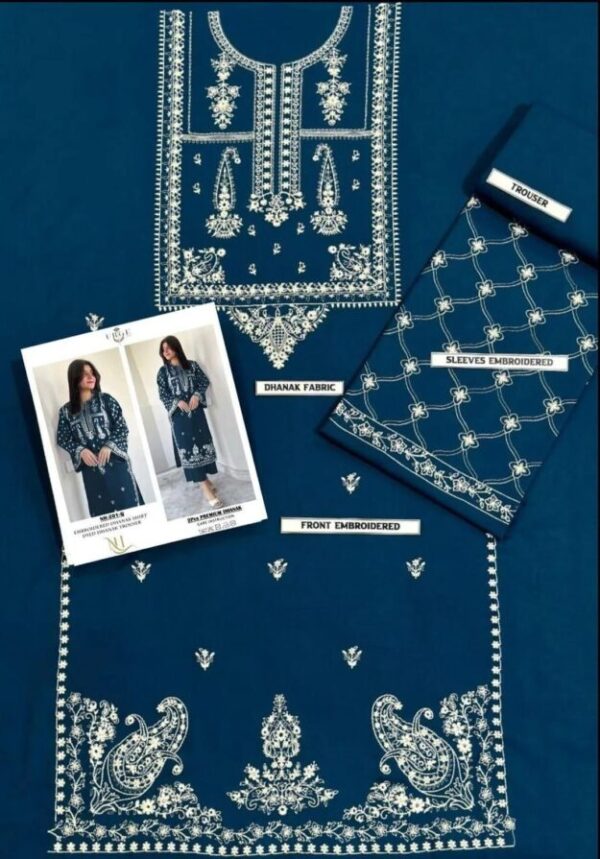 2 Pcs Women's Unstitched Embroidered Suit