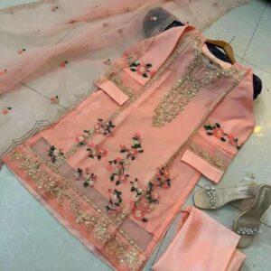 Women’s Stitched Organza Embroidered Suit