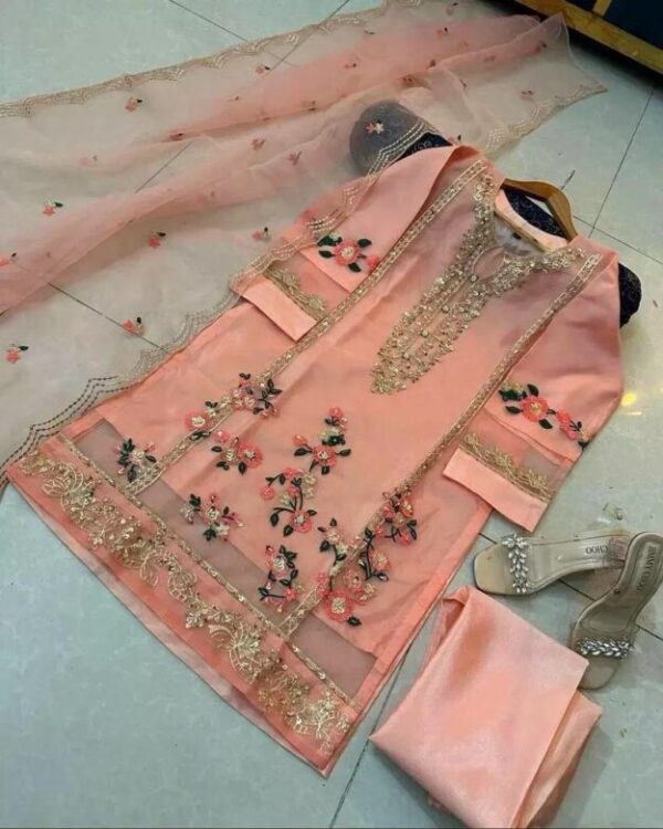 Women’s Stitched Organza Embroidered Suit