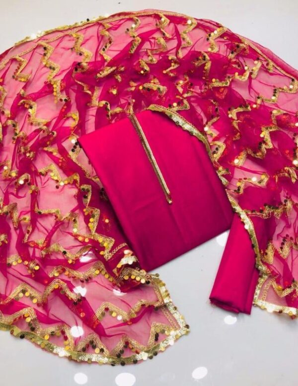 Women’s Unstitched Silk Plain Fancy Dress