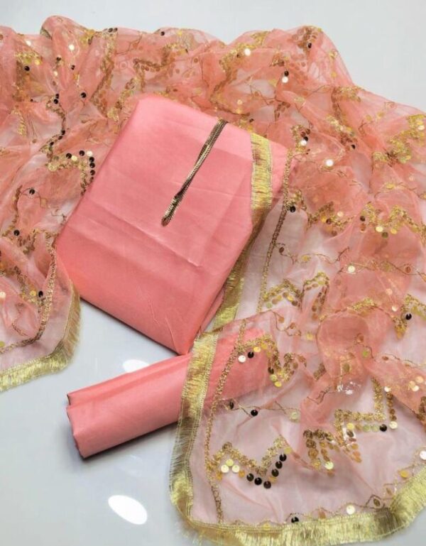 Women’s Unstitched Silk Plain Fancy Dress