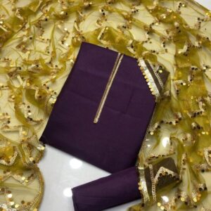 Women’s Unstitched Silk Plain Fancy Dress