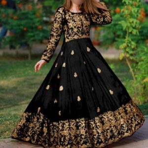 2 Pcs Women’s Stitched Shamoz Silk Zari Tilla Embroidered Maxi