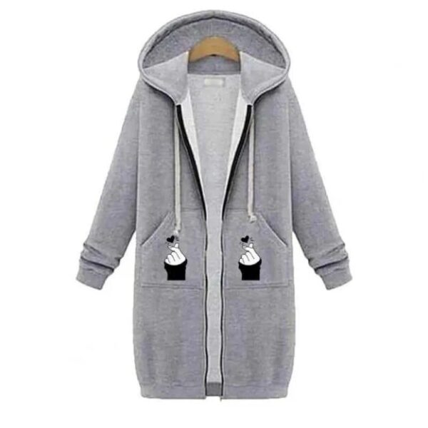 Women's Extra-Long Zipper Hoodie