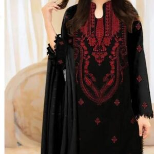 3 Pcs Women’s Unstitched Embroidered Suit