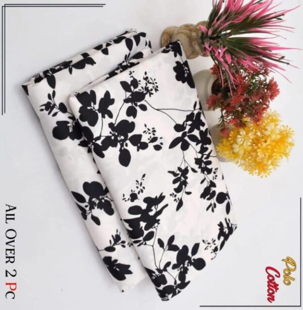 2 Pcs Women's Unstitched Printed Suit