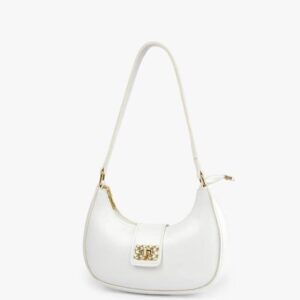 Girl’s PU Leather Plain Shoulder Bag Moon shape bag
