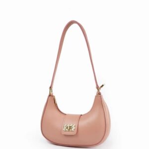 Girl’s PU Leather Plain Shoulder Bag Moon shape bag